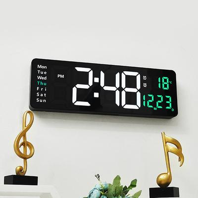 LED digitální nástěnné hodiny elektronické nástěnné dálkové ovládání teplota datum nástěnné