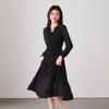 SOFSIL Retro Polka Dot V-Neck Long Sleeve Dress