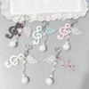 Cute Round Dot Stripe Music Note Star Keychain Acrylic Alloy Key Organiser Charm Versatile Decorative For Bag Wallet