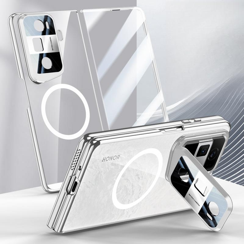 Geeignet für Honor Magicvs3 Handyhülle Folie Integriert Einfach All-inclusive Anti-Fall Ständer Magnetische Saugkraft Transparent Galvanisierte Schale