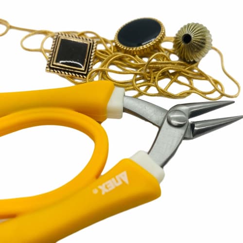 ANEX SUS410 Pliers with Grip, Double Round, 135mm, No. 253 [Compact and Easy To Grip] for Beading, Crafting, Wire, and Tsumami Zaiku, Beginners