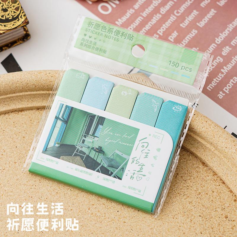 

150 Sheets Multicolor Sticky note Writable Notebook Index Tabs Flags for Pages Book Markers Reading Notes stationery supplies
