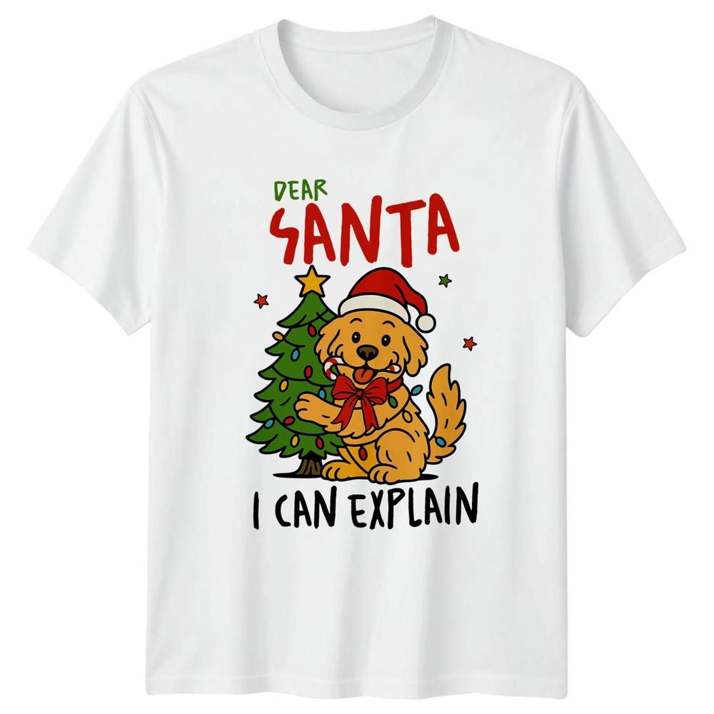 Dear Santa I Can Explain Golden Retriever Dogs Christmas Unisexs TShirt Unisexs Tee S
