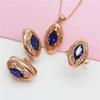 Purple Gold Inlaid Bluestone Sparkling Pendant Rose Gold Luxury Fashion Collarbone Chain