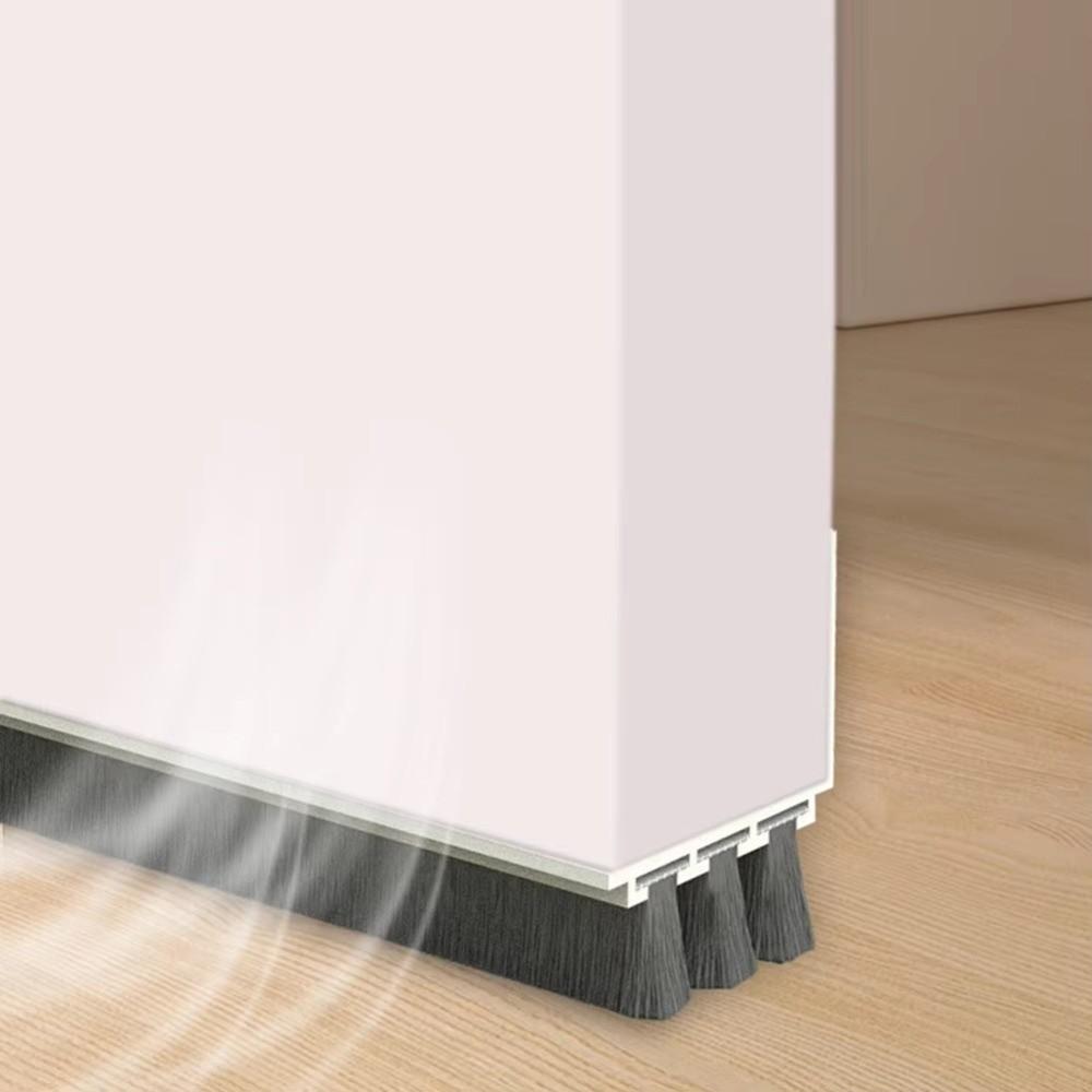 Breeze Blocker 3-Layer Design Door Draft Stopper Insect Proof Dust Proof Door Bottom Seal Brush Seal Door Sweeps Door Bottom