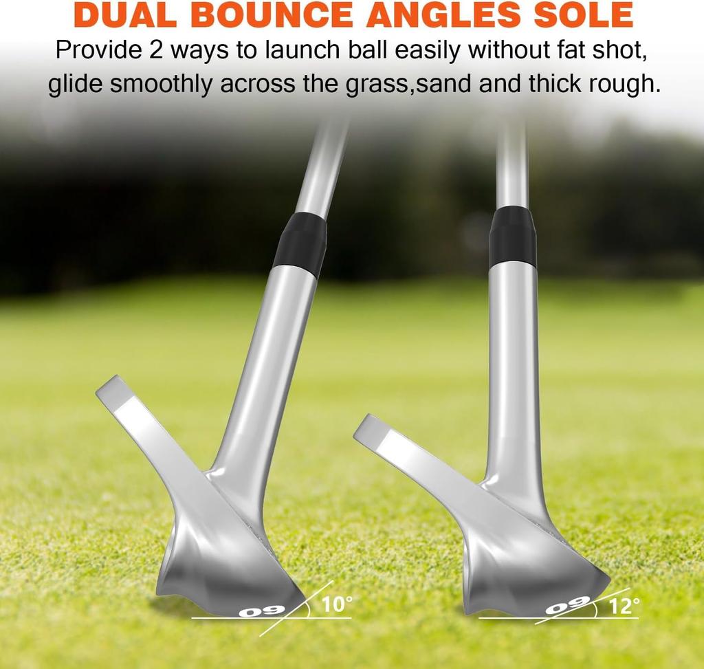 MAZEL Men's Right-Handed Wedge Golf Club (Silver, Loft: 56)