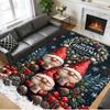 Tapis Carré Imprimé Noël Tapis de Sol Doux Antidérapant Pour Chambre à Coucher Cadeau de Fête