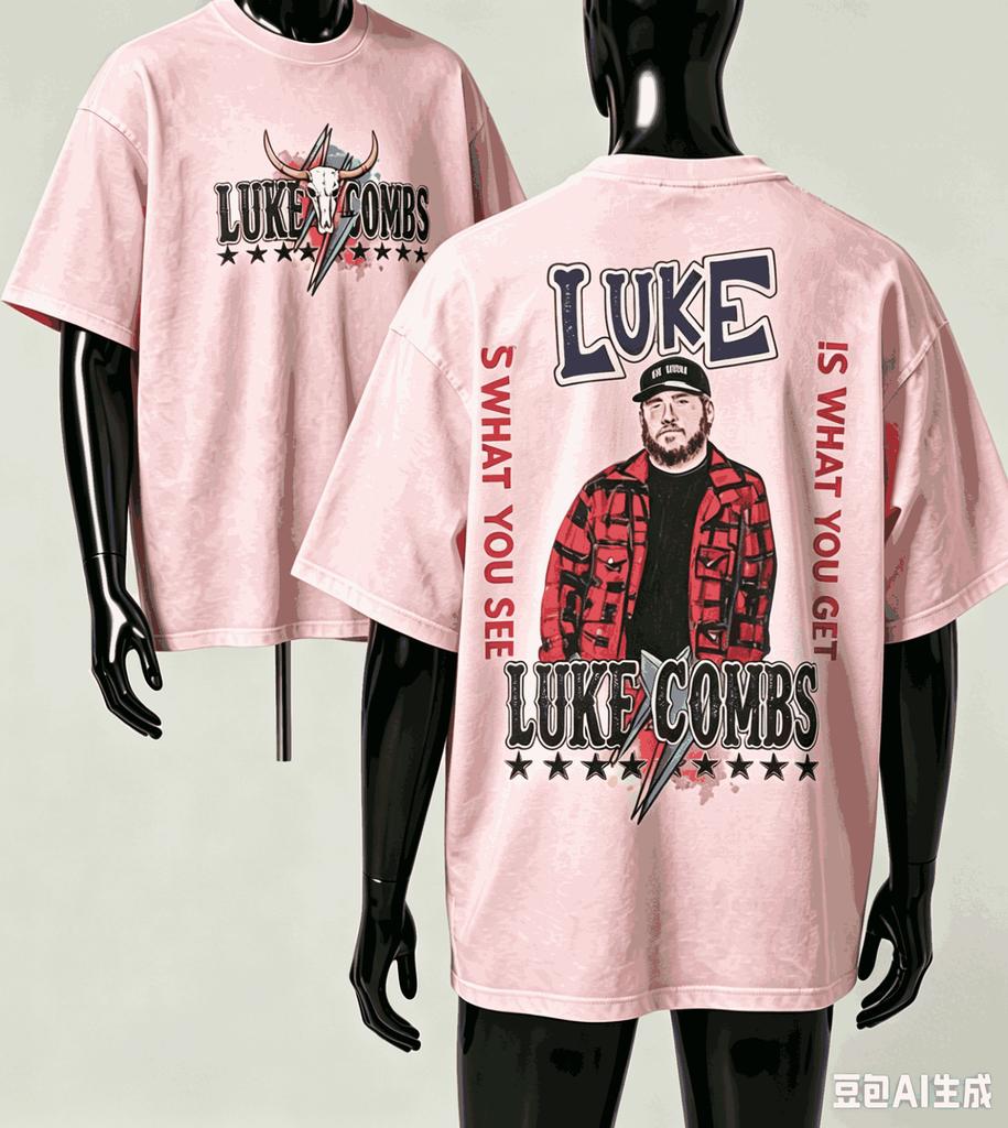 Luke Combs Maglietta Regalo per Fan Unisex Unisex Harajuku Oversize Unisex Manica Corta Streetwear Alta Qualità Coppie Classica Morbida