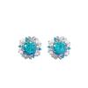 One Carat Paraiba Blue Jacaranda Flower Pearl Stud Earrings Light Luxury