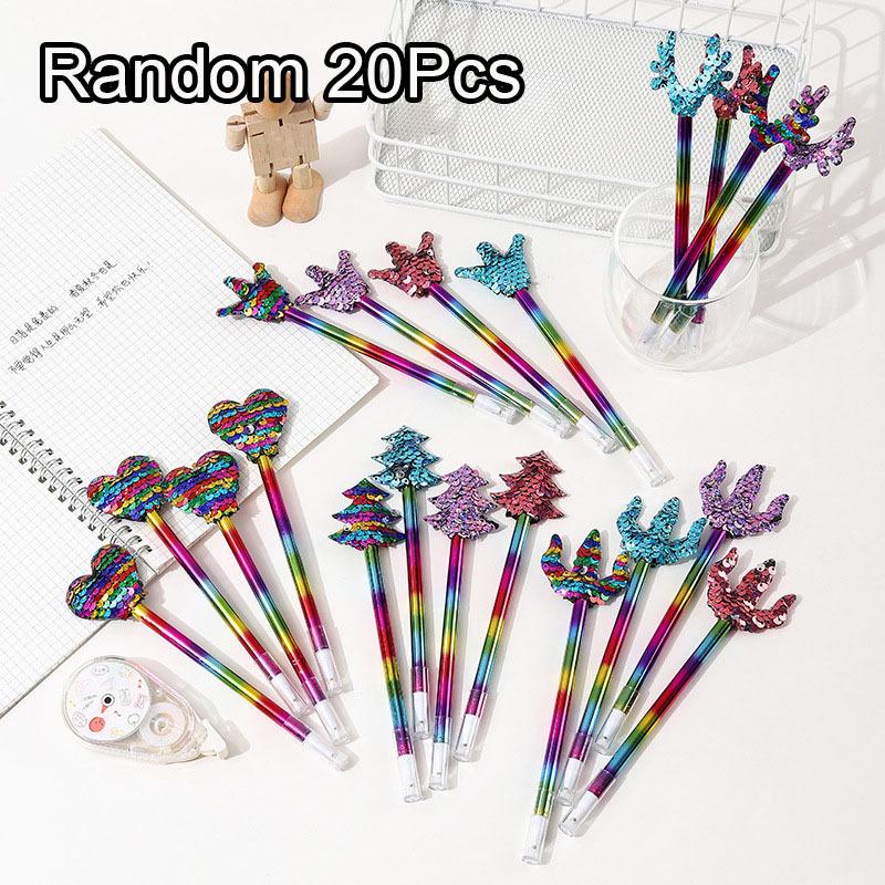 

2Pcs Creative and Lovely Neutral Pen Sequin Cloth Crown Ball Pen Style Writing Craft Waterbased Pen Student Stationery Novelty Pen Set Random style2Pcs