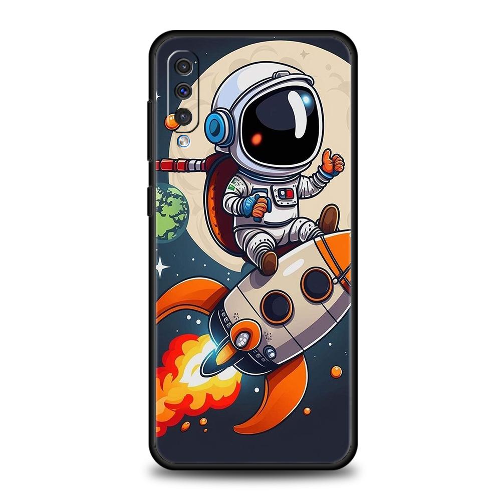 Cartoon Astronaut Star Space Phone Case for Samsung Galaxy A24 A13 A53 A73 A33 A22 A12 5G A02 A03 A70 A50 A10 A20 A30 TPU Shell for Samsung A13