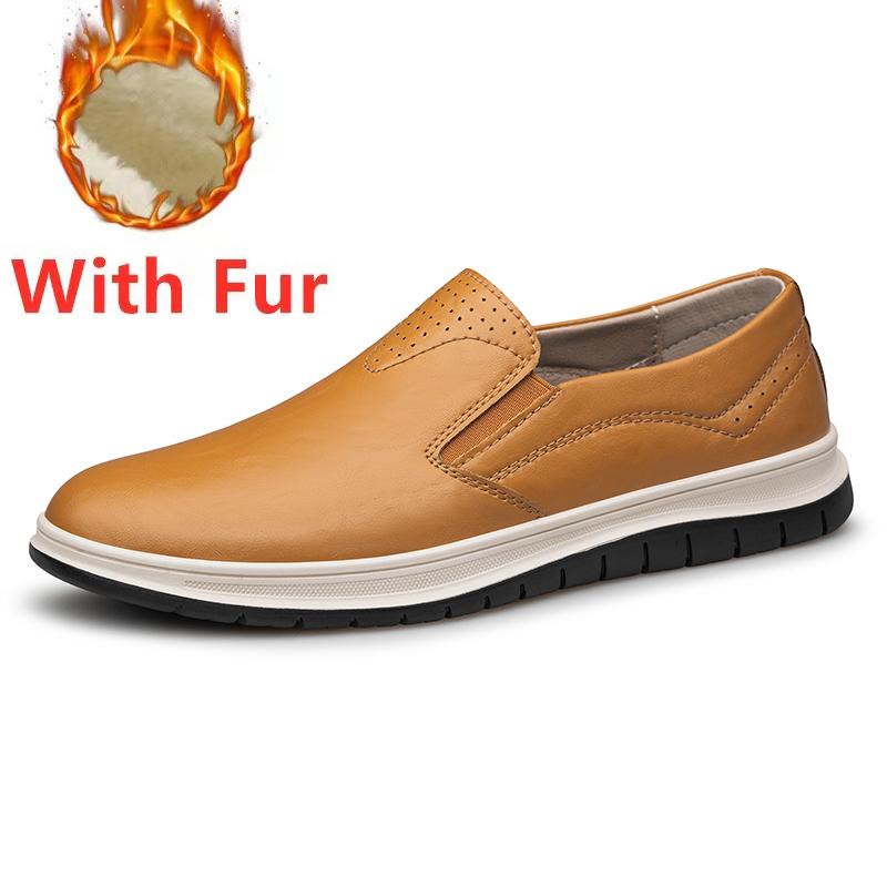 

Осенне-зимние мужские мокасины, удобная повседневная обувь из кожи, мокасины ручной работы, удобные мужские туфли для вождения, кроссовки из теплого плюша и меха 42