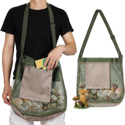Sac de Camping pour Cueillir Fruits et Légumes Sac à Bandoulière en Maille Sac de Rangement Sac pour la Chasse aux Champignons