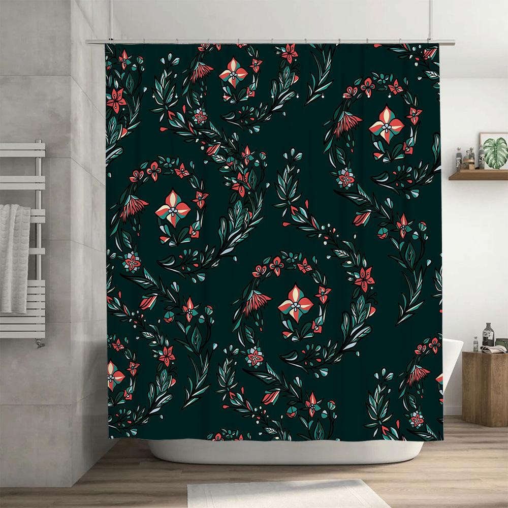 Green Floral Shower Curtain Decorate Your Bathroom with this Beautiful Pattern