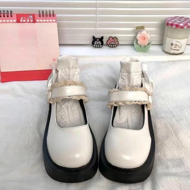 Gotické Kawaii Dámské Boty na Podpatku Kulatá Špička Dámské Lodičky Mary Jane Vysoké Podpatky Roztomilá Platforma Japonský Styl Lolita Obuv
