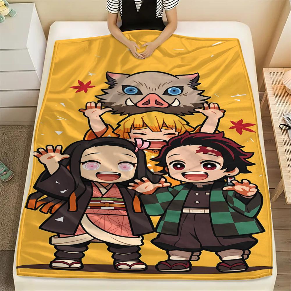 Demon Slayer Print Flannel Blanket,High Quality Comfortable for All Seasons,Home Decor,Warmth and Comfort,Perfect for Christmas Gifts