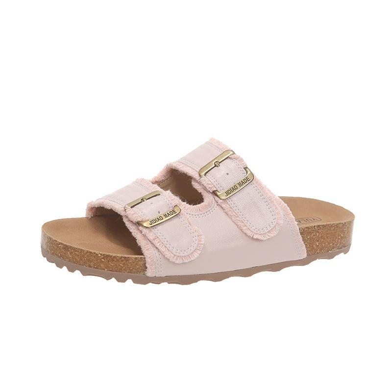 

Thick-bottomed Boken slippers women s 2025 summer new fashion versatile casual wear one-word beach sandals women 40 розовый