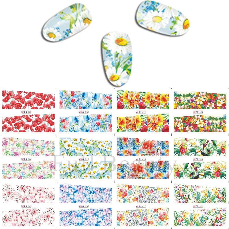 Nail Art Sticker, Spring And Summer Flower And Grass Series, Zou Ju Flower Watermark Nail Sticker
