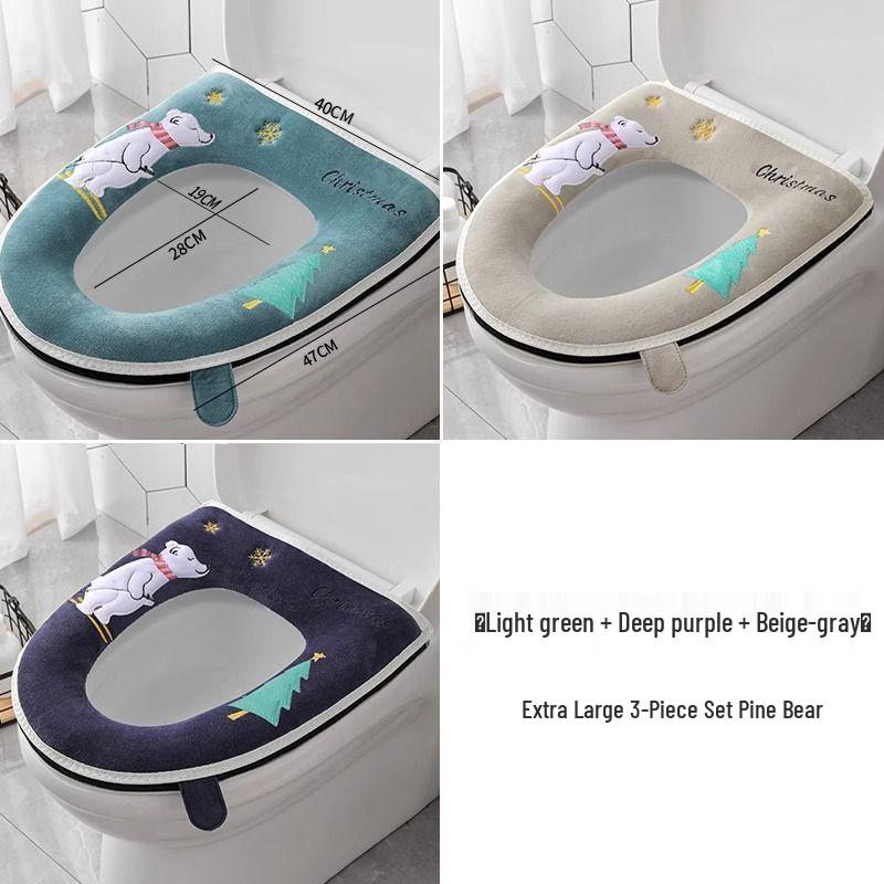 Universal Waterproof Zippered Toilet Seat Cushion - Cute, Thickened, and All-Season