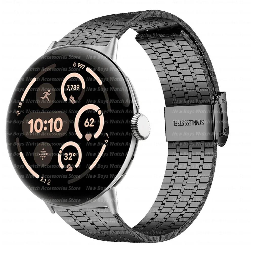 Luxury Stainless Steel Band for Google Pixel Watch 3 45mm Men watchband Bracelet Replaced Accessories for Pixel 3/2/1 41mm Strap