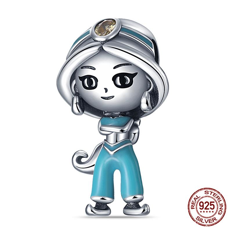 Marvel Disney Snow White Tree Elf Mickey 925 Silver Charms for DIY Jewelry Making Women Gift Bracelet