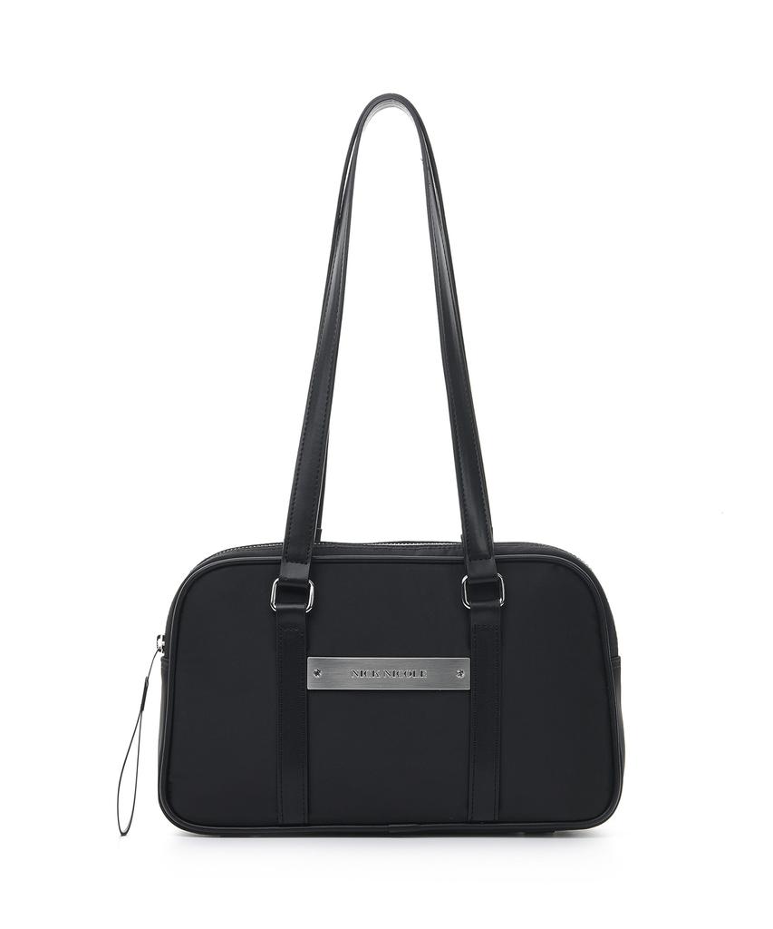Nick&Nicole Crystal Nylon Mini Boston Bag_Black