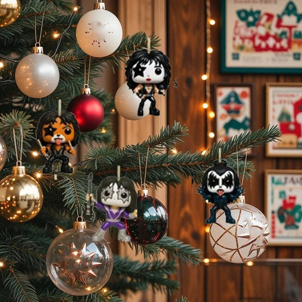 The Metal Gods of KISS Band Advent Calendar 2025, 24 Days Countdown Calendar,2D Flat Acrylic Pendant Iconic Musical Character Collectibles Gifts