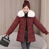 Medium and long large fur collar cotton clothes lapel new women's cotton-padded clothes, thickened loose large size coats in autumn and winter
