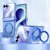 360 Grad drehbarer Metallring Magnetische Hülle für Samsung Galaxy Z Flip 8 7 6 5 4 Ständer Abdeckung Mit Glas Displayschutz