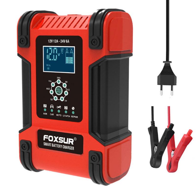 

12 В 24 В 12а 6а Автоматическое интеллектуальное зарядное устройство 7-ступенчатое автомобильное зарядное устройство