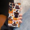 Case for Samsung Galaxy S20 S25 Edge S21 FE S24 Plus S23 Ultra Black Soft Phone Cover Pumpkin Cat