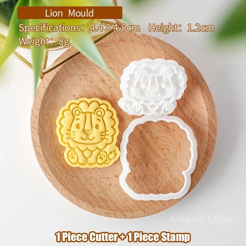 Tagliabiscotti Animali Cartoni Animati Animale della Giungla Tigre Carina Leone Gatto Cane Orso Elefante Timbro per Biscotti Strumenti di Goffratura Decorazione Torta