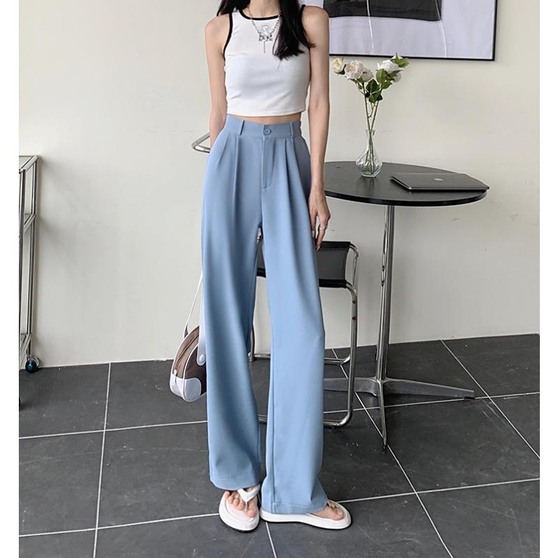 Narrow Version of Wide-leg Pants for Women In Spring and Autumn Draped Straight Trousers for Women, Slim and Casual, High-waisted Slim Suit Pants