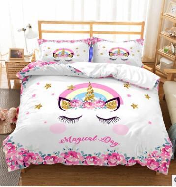 Home Textile Floral Pattern Duvet Cover Set - Digital Print 3-piece 3d Duvet Cover Set 135*200cm