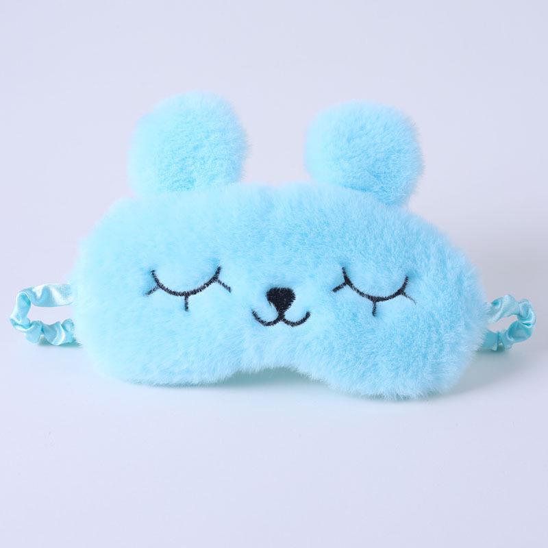 Cute Cartoon Rabbit Ears Plush Silk Eye Mask with Hot and Cold Pack - Comfortable Sleep Mask Available