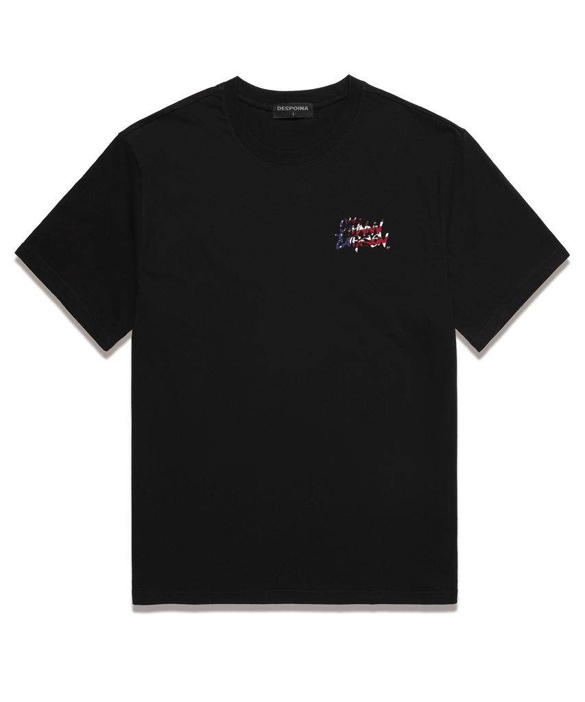 JOHNNY CARSON Classic Graffiti Logo Short Sleeve T-Shirt (Jcss102) Black/Sas (A Type)