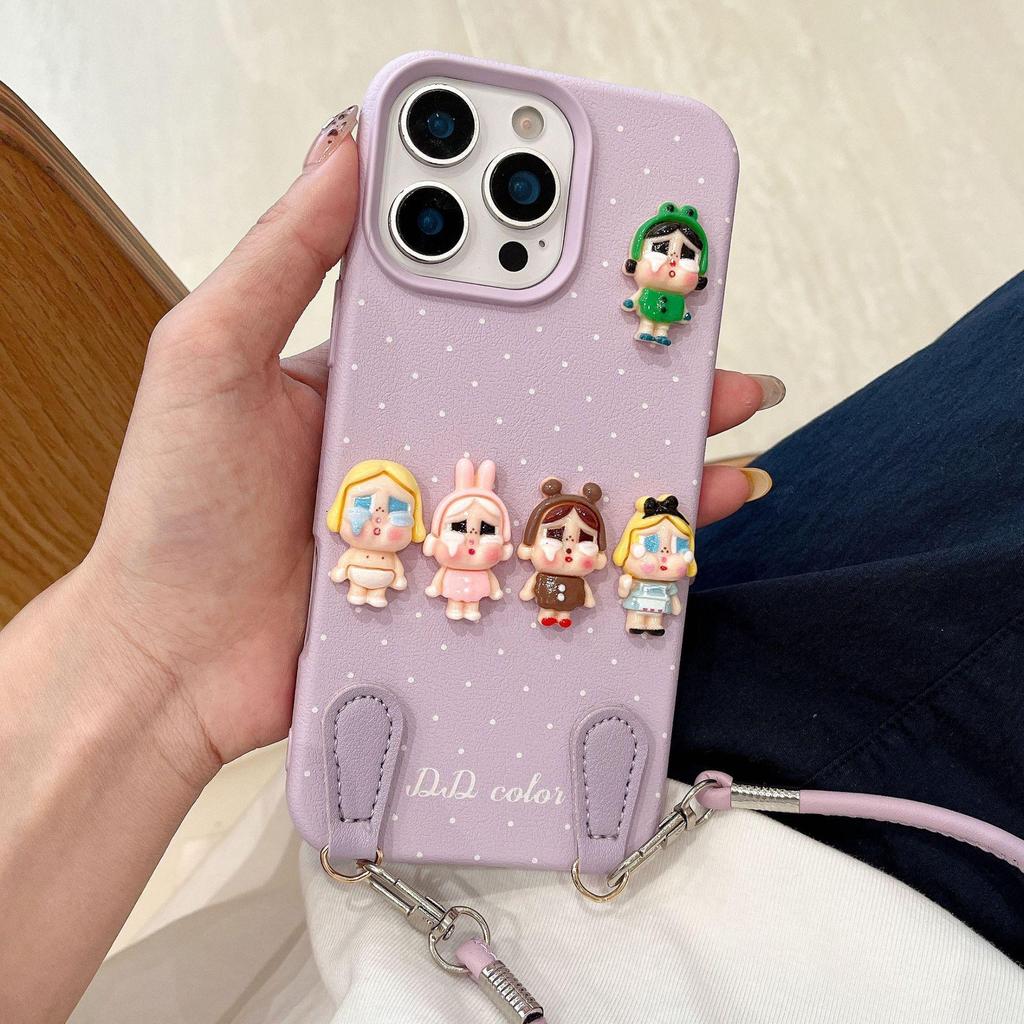3D Crying Baby Doll iPhone 17 Pro Max Case with New High-end Lanyard for iPhone 13/12/15/14