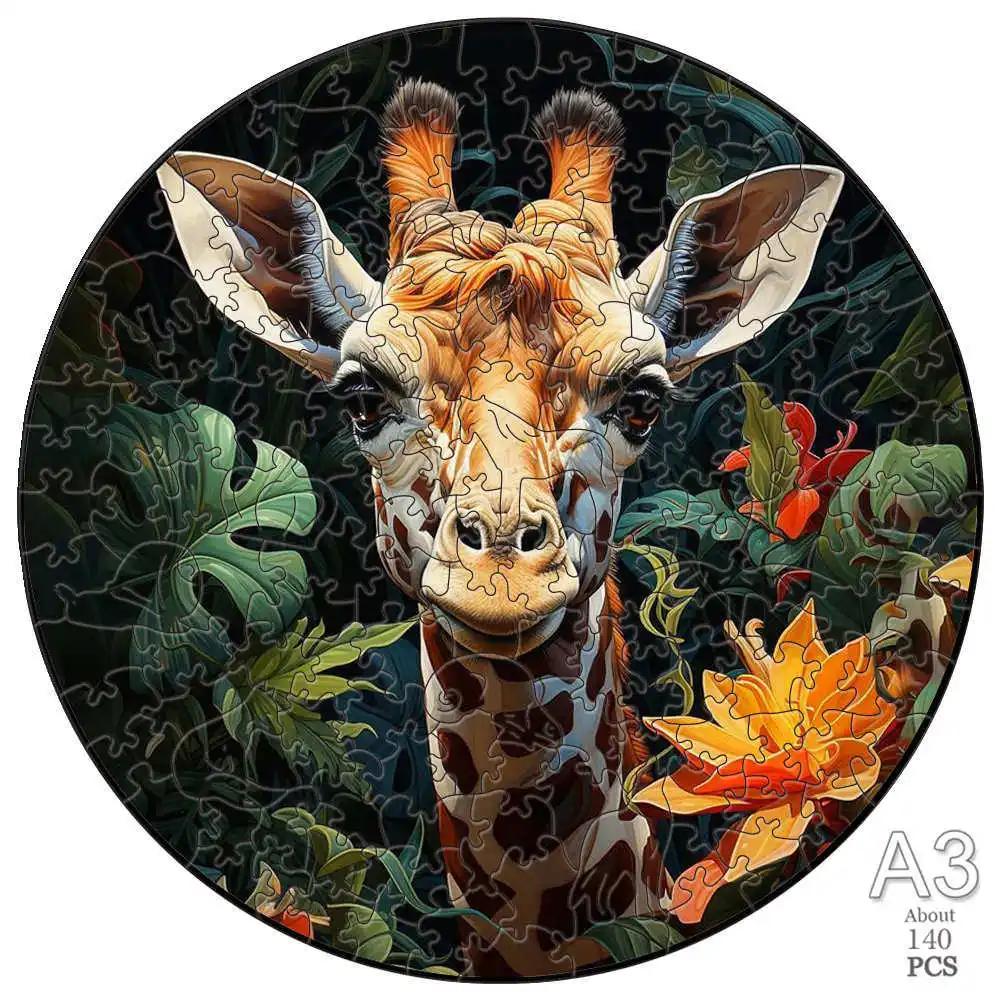 Unique Wooden Animal Jigsaw Puzzles Colorful Turtle 3D Puzzle Gift Fabulous Gift Interactive Toy for Adults Kid Educational