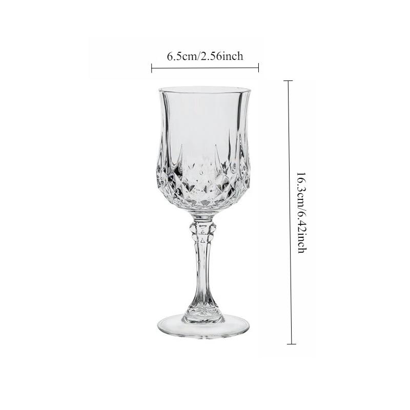 High End Red Wine Cup Retro-style Wine Glasses Premium Champagne Glass Party Transparent Diamond Relief Wine Glass Wedding Gifts 1pcs