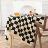 Cotton Plaid Tablecloth Korean Style Table Cover INS Checkerboard Tablecloth  Round Table
