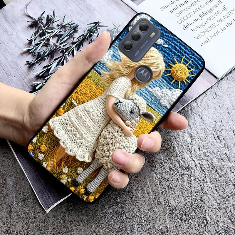 

Phone Case For Moto G85 G55 G05 G14 G75 G31 G50 G10 G20 G30 G60 G13 G32 G84 G54 G53 G72 G24 Power Crochet Winter Village Art Moto G10 G20 G30