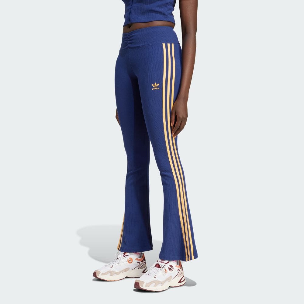 adidas Originals Side Stripe Slim Flare Casual Pants Women Bottoms Navy JG8045