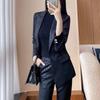 Women's Black Acetate Suit Jacket Set
