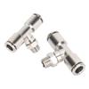 Jinghong Copper Nickel-Plated Quick Connect Pneumatic T-Type Fitting