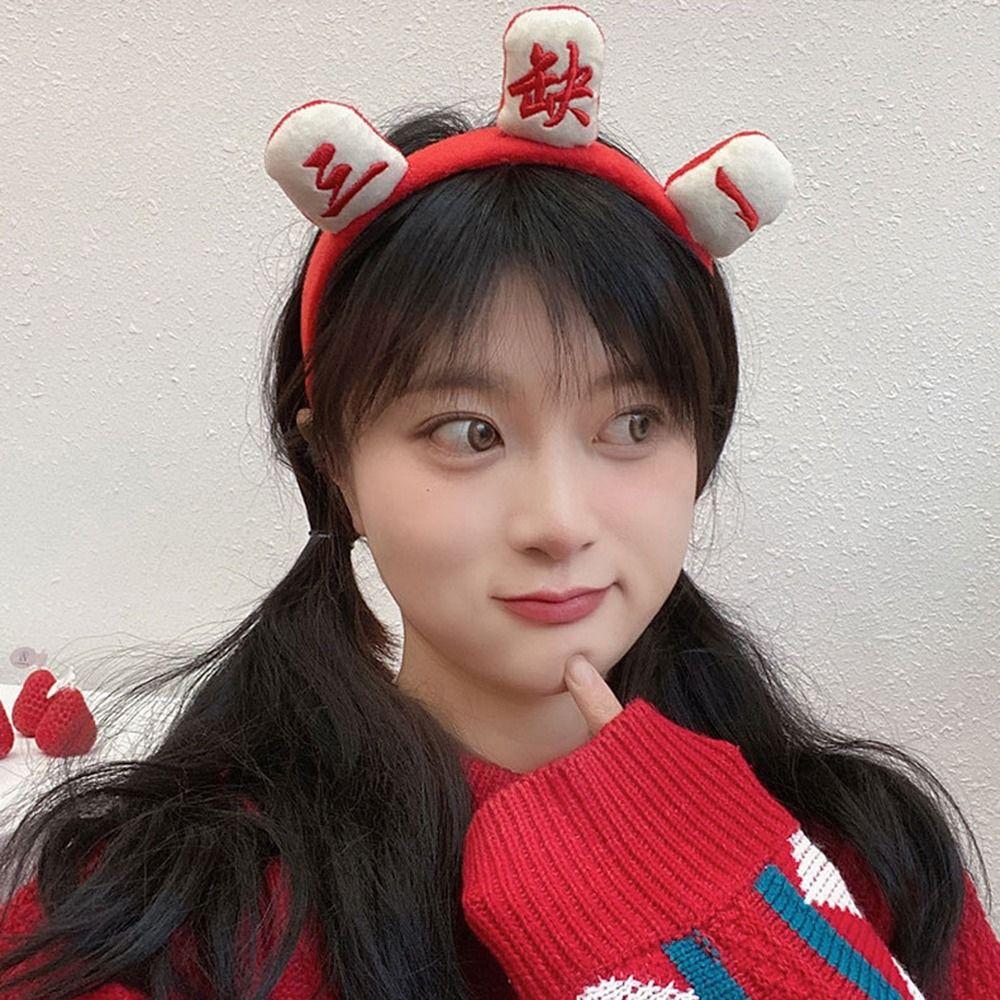 Winter For Girls Chinese Characters Korean Head Wrap Hair Hoop Women Hairband Mahjong Headband
