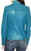 Turquoise Designer Coat Classic Women Real Lambskin Leather Jacket Biker Skinny
