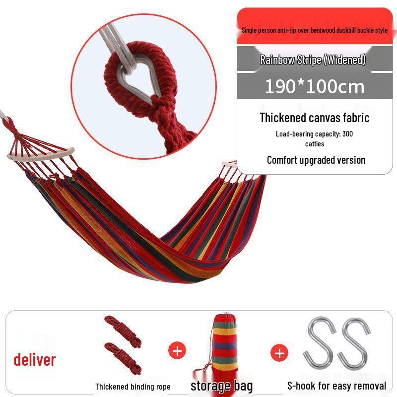 Rainbow Striped Portable Outdoor Hammock Chair for College Students