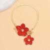 Golden Oil-Dripped Foot Chain Adjustable Beach Jewelry Simple Flower Pendant Anklet  Summer