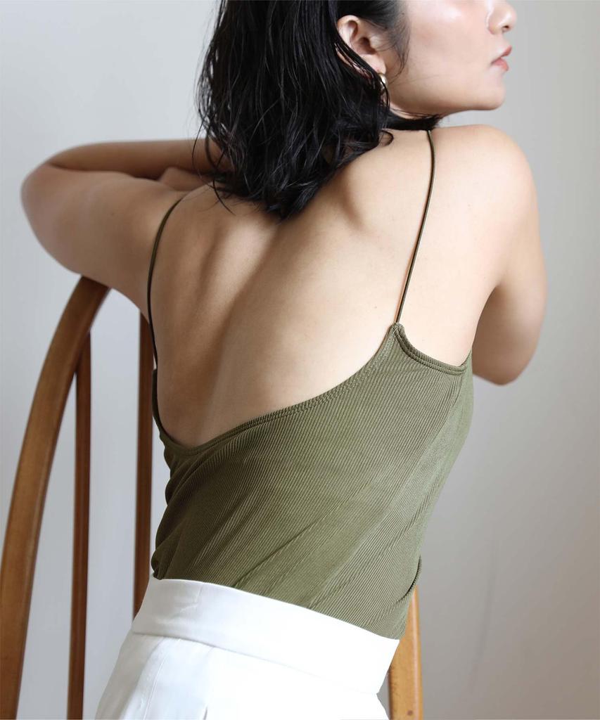 Yours Simple Camisole with Size BFXU1747 Cups, Amphibious, Women's, S, Khaki,