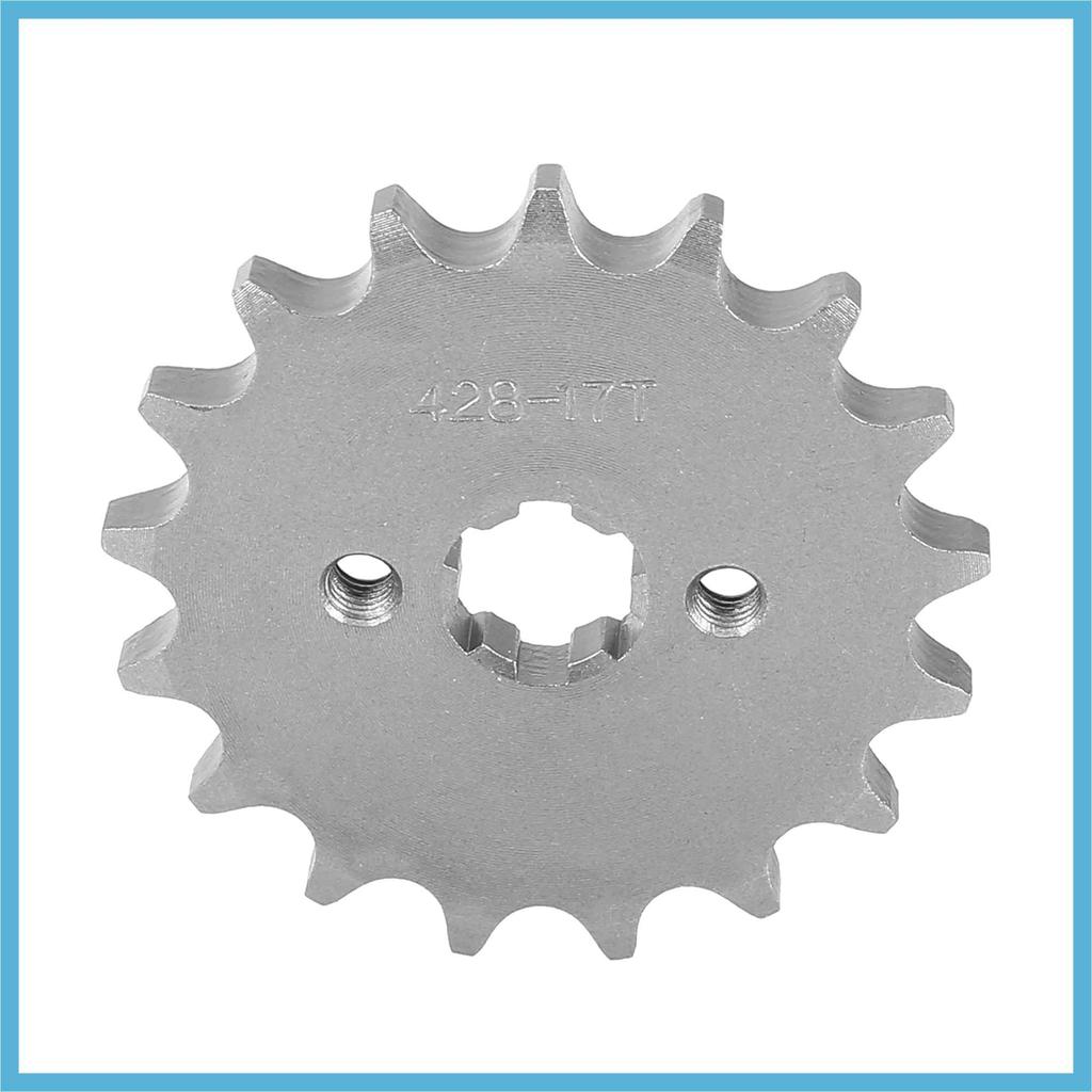 BULLSPANN Befestigungsschraube Metall Titanfarben Motorrad Kettenrad Vorne Motorritzel 428 Kette 17Z 17mm Ersatzteile Zubehör